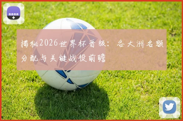 揭秘2026世界杯晋级:各大洲名额分配与关键战役前瞻